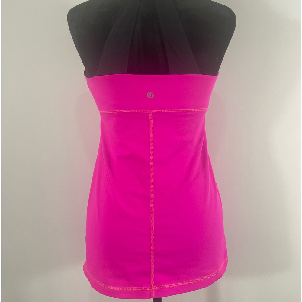 Lululemon Hot Pink, Black, Built in Bra, Tank Top, Small, work out, yoga, - Picture 8 of 14